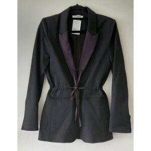 H&M Black Cinch Waist Tuxedo Blazer - Small Size 4